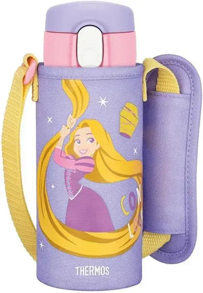 Thermos Vacuum Insulated Straw Bottle for Children Commuting - Purple Pink 410ml - 4562344402101