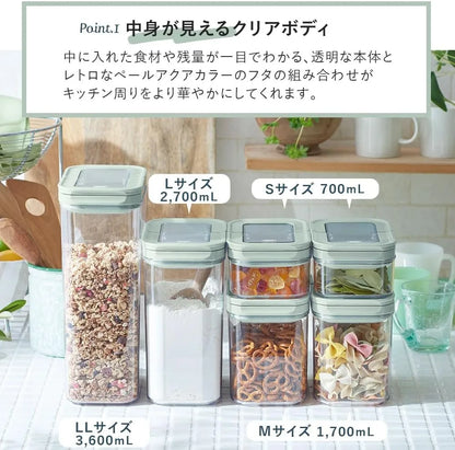 Toffy Slim Airtight Food Canister with Lever Storage Container
