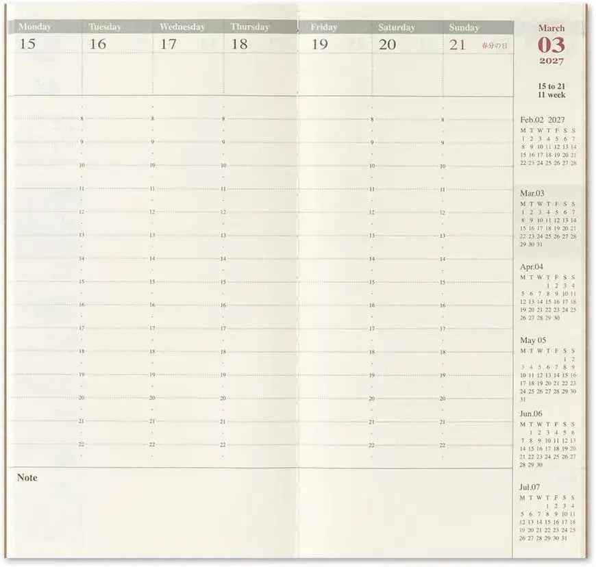 Traveler's Notebook Planner Refill