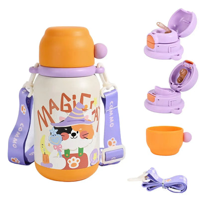 Umimile 3way Kids Vacuum Insulated Sports Water Bottle with Strap