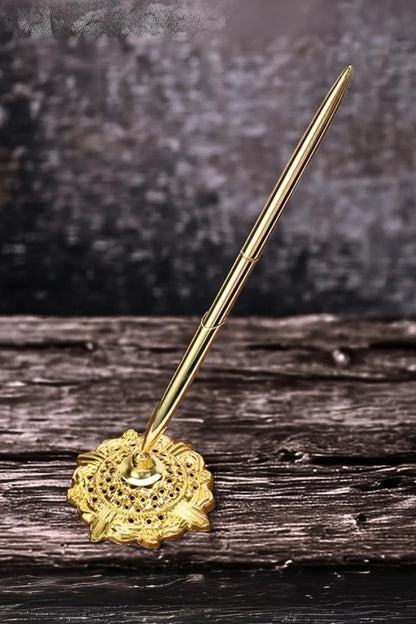 Wan 1 Dream Design Pen and Stand Refill Included Desk Pen - Gold
 - 4580779994237