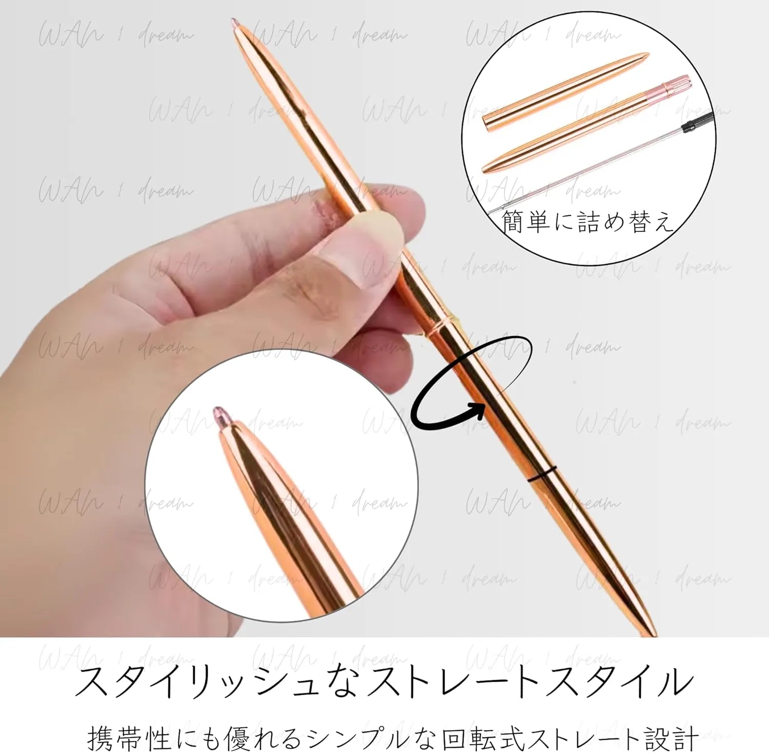 Wan 1 Dream Design Pen and Stand Refill Included Desk Pen