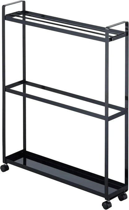 Yamazaki Jitsugyo Bath Towel Hanger Rack - Black with Storage - 4903208042932