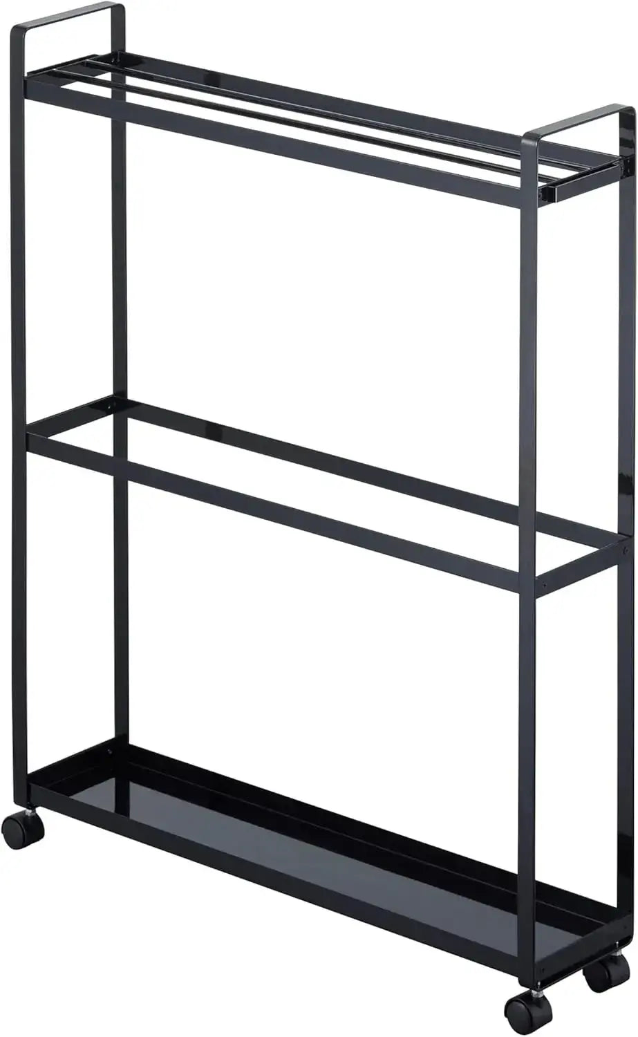 Yamazaki Jitsugyo Bath Towel Hanger Rack - Black with Storage - 4903208042932