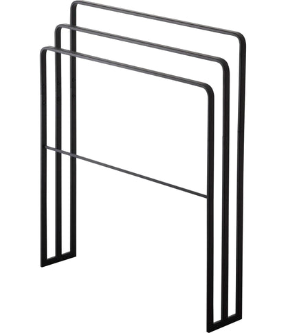 Yamazaki Jitsugyo Bath Towel Hanger Rack - Black-Side Hanging - 4903208049801