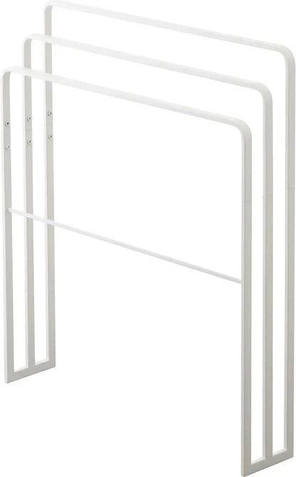 Yamazaki Jitsugyo Bath Towel Hanger Rack - White Side Hanging - 4903208049795