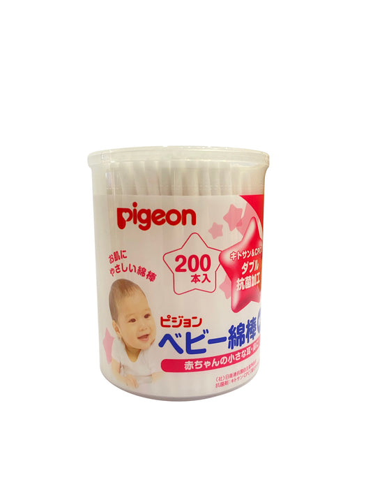 Pigeon Baby Cotton Swabs 200 Pack Thin Shaft Antibacterial