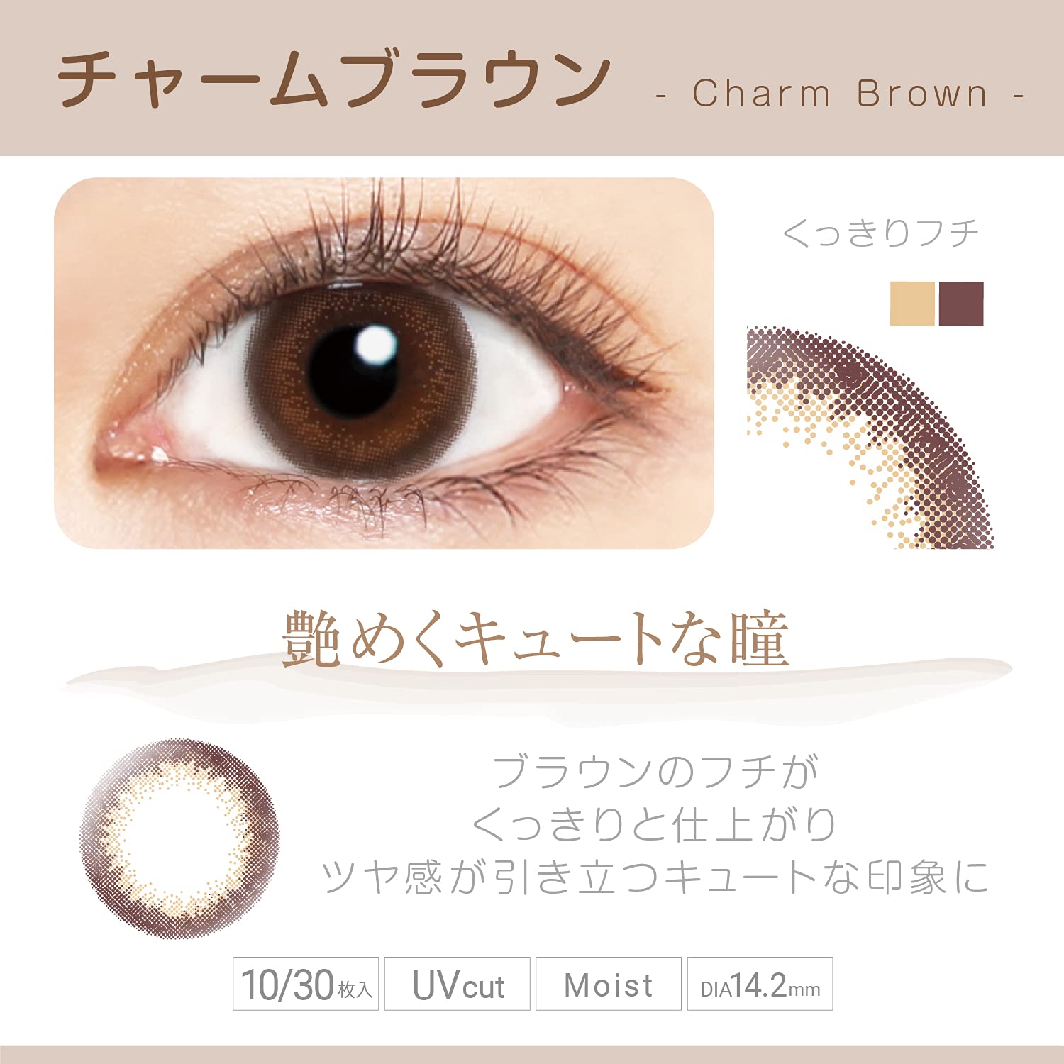 10Pc Bume Viewm 1 Day Charm Brown -8.00 Japan