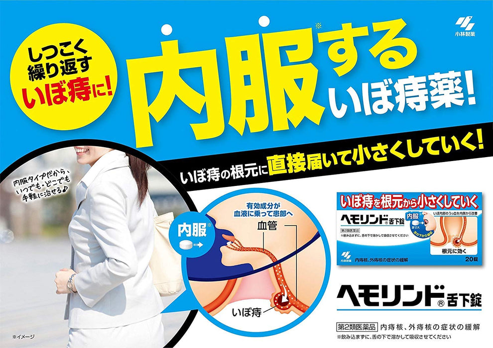 Kobayashi Pharmaceutical Haemolind 20 Tablets - 2 Drugs - Made In Japan