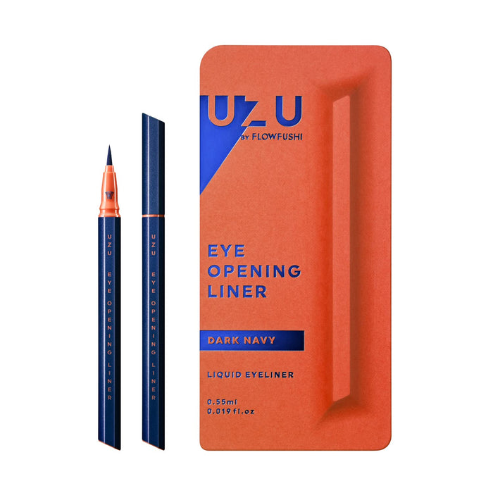 Uzu By Flowfushi Eye Opening Liner [Dark Navy] Liquid Eyeliner Hot Water Off Alcohol Free Dye Free Hypoallergenic