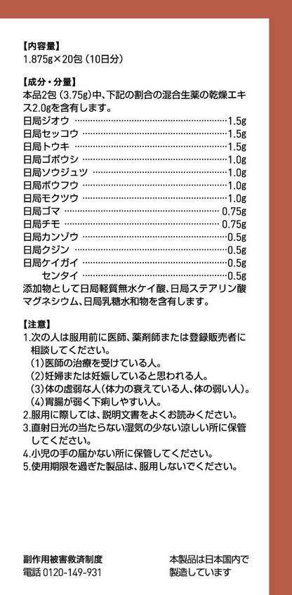 Tsumura Kampo Shofusan Extract Granules 20 Packs Japan Otc Drug 2Nd-Class