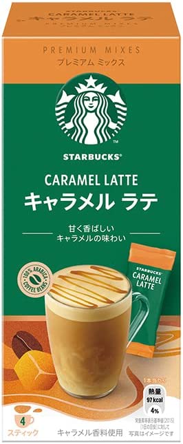 Nestle Japan Starbucks Premium Mixes Caramel Latte 4 Sticks - Caramel Flavor Latte