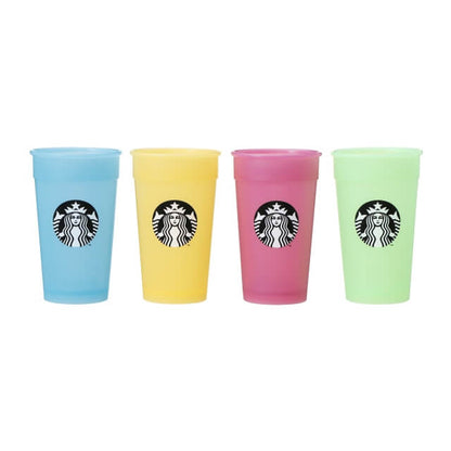 Starbucks Color Changing Cup Set Neon Colors Set Of 4 - Japanese Starbucks Cups