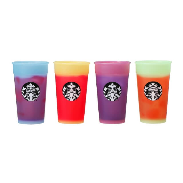 Starbucks Color Changing Cup Set Neon Colors Set Of 4 - Japanese Starbucks Cups
