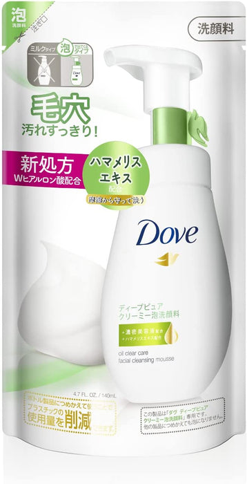 Dove Facial Cleansing Mousse For Tightened Pores & Oil Control 140ml (Refill) - Japan Face Cleanser