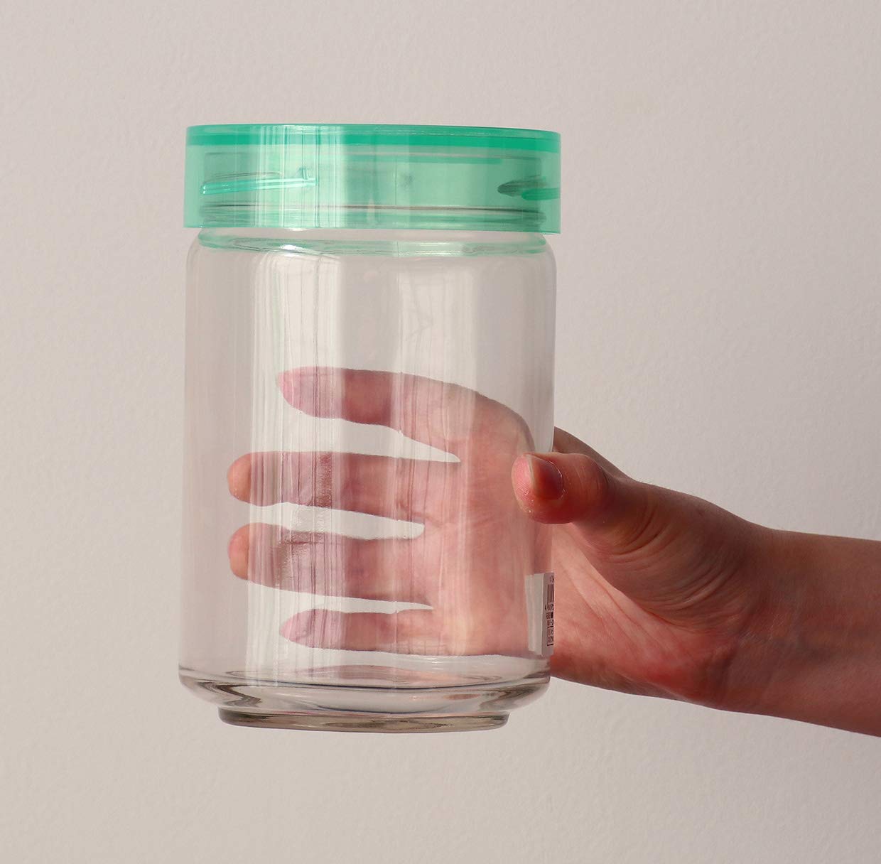 Aderia 1000Ml Green Cosmetic Glass Canister Airtight Container Made In Japan - Seasoning Jar Coffee Beans Storage M6634