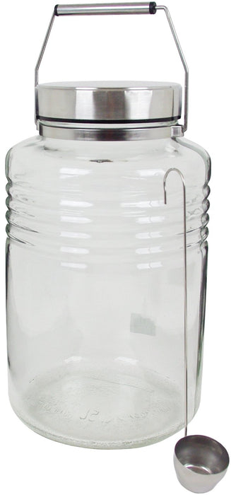 Aderia Japan 5L Cosmetic Box Plum Wine Bottle Storage Container Stainless Cap Glass Canister Airtight Coffee Beans 817