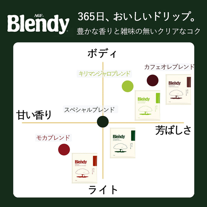 Agf Japan Kilimanjaro Blend Drip Coffee 100 Bags | Regular Blendy Coffee