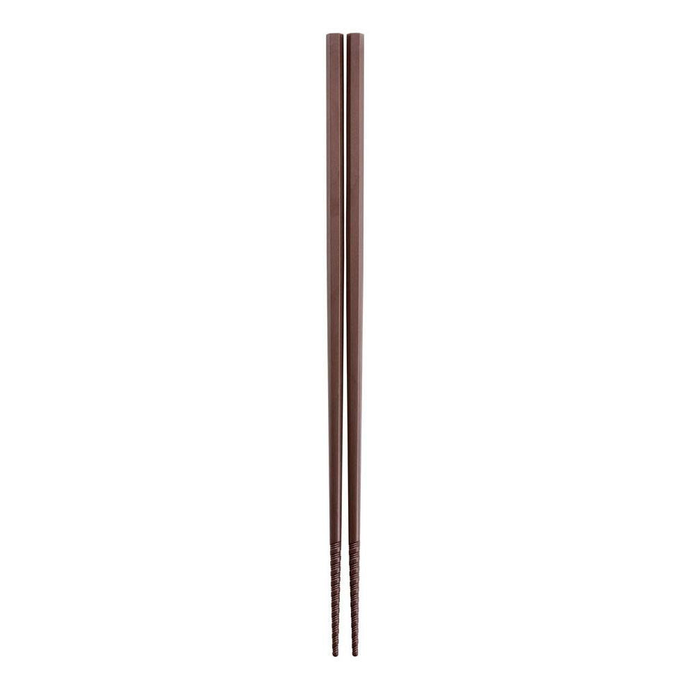 Akebono Hexagonal Tornado Line Serving Chopsticks Brown