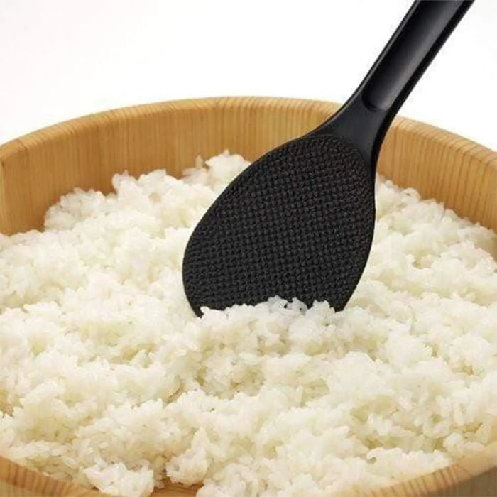 Akebono 30Cm Black Polypropylene Rice Spatula From Japan