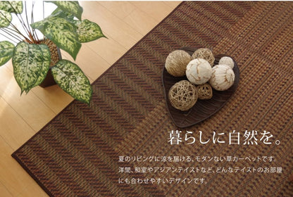 Ikehiko Corporation Made In Japan Brown 2 Tatami Square Rug Carpet [Amazon.Co.Jp Exclusive]