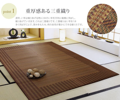 Ikehiko Corporation Made In Japan Brown 2 Tatami Square Rug Carpet [Amazon.Co.Jp Exclusive]