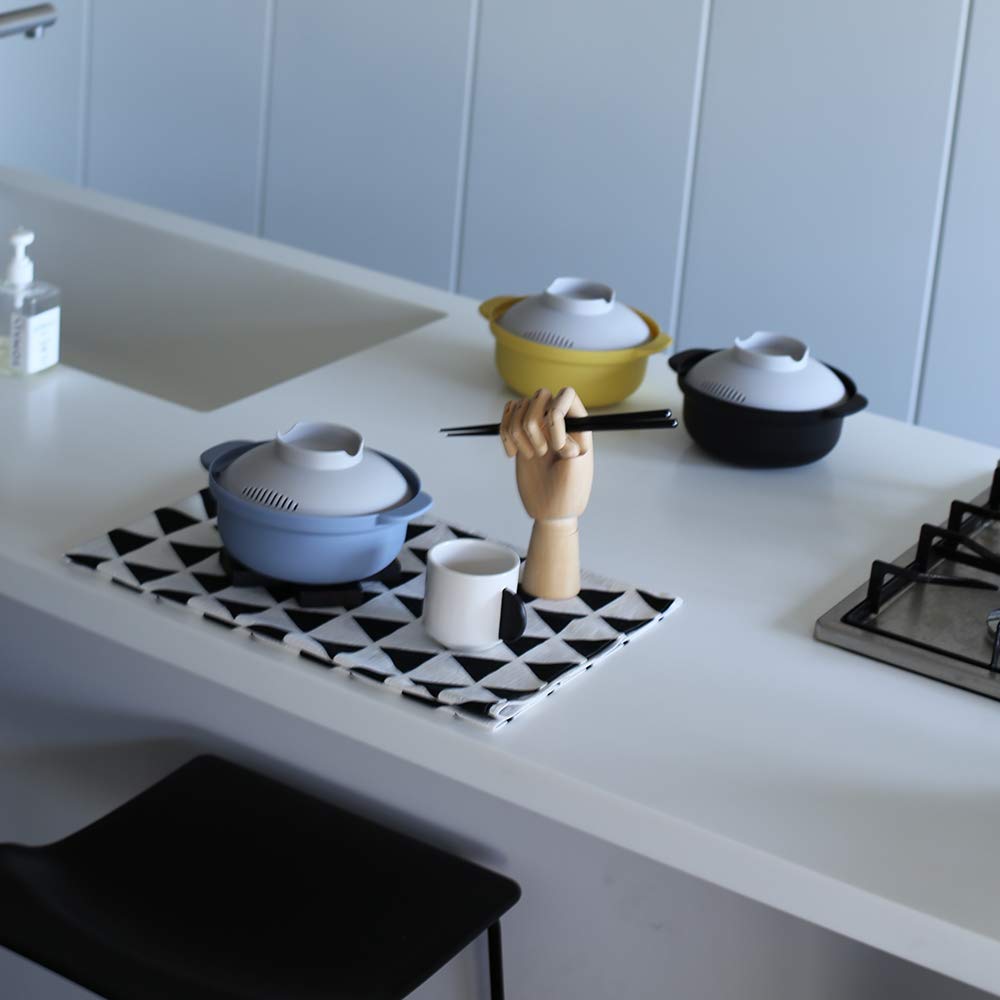 &Ne Rakuchin Convenient Microwave Pot Japan Easy Recipes Recopo Nim-118-Bl Blue