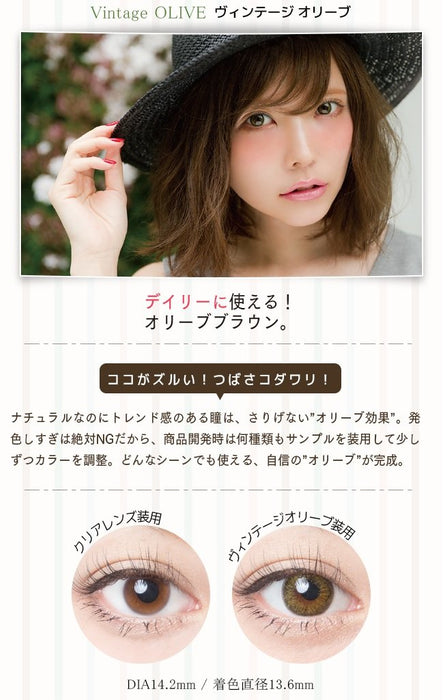 Angelcolor1Day Bambi Series 10Pcs Vintage Olive Japan - 1.75