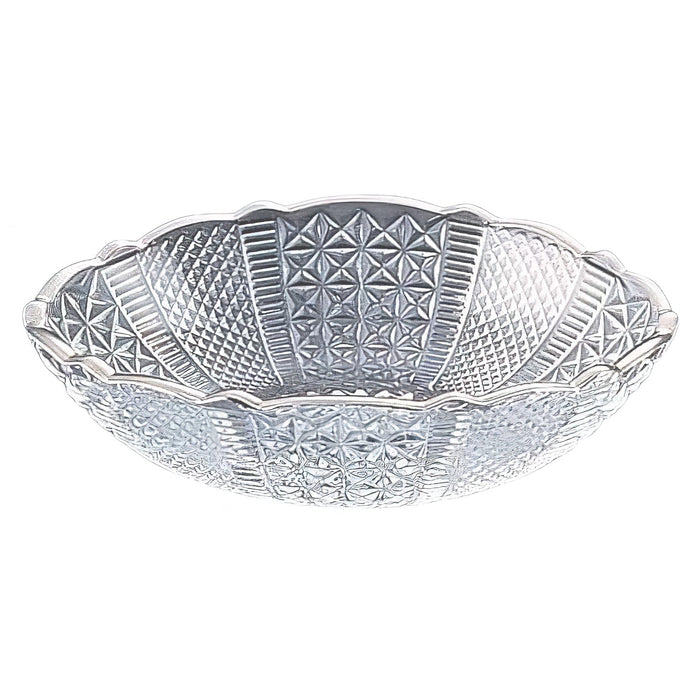 Aoyama Glass Medium Bowl Edo Pattern Platinum