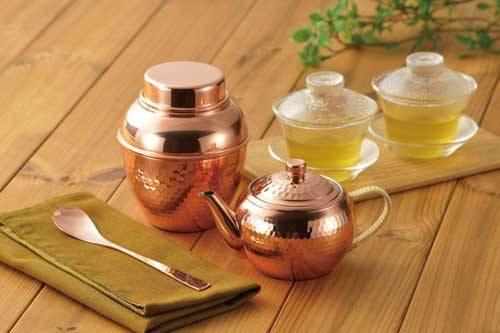 Asahi Japan Copper Kyusu Teapot W/ Filter 345Ml Rattan Handle