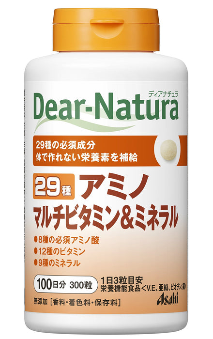 Dianatura Japan Asahi Group Foods Dear Natura 29 Amino Multivitamin & Mineral - 300 Tablets (100 Days)