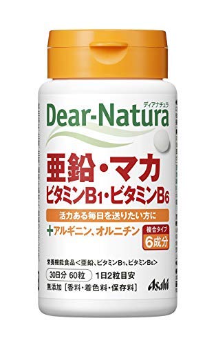 Dianatura Asahi Group Foods Dear-Natura Zinc Maca Vitamin B1 B6 60 Grains 30 Days 12 Pieces Japan