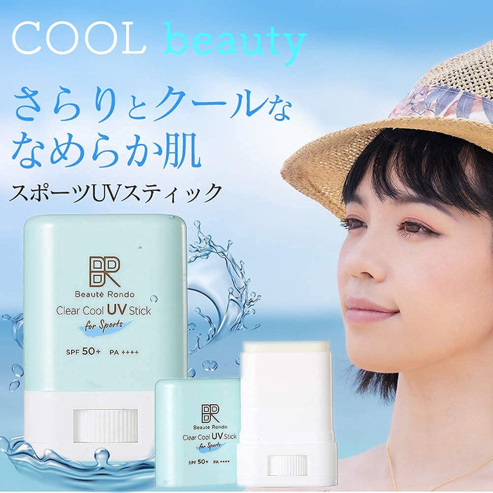 Rondo Beauty Clear Cool Sports Sunscreen Stick 15G - Japan Spf50+ Pa++++ Waterproof Kids Safe