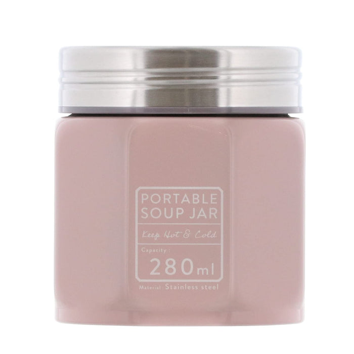 Bestco Lunch Jar Thermal Insulation 280Ml Warm Pink Octogone Nd-8235 Japan