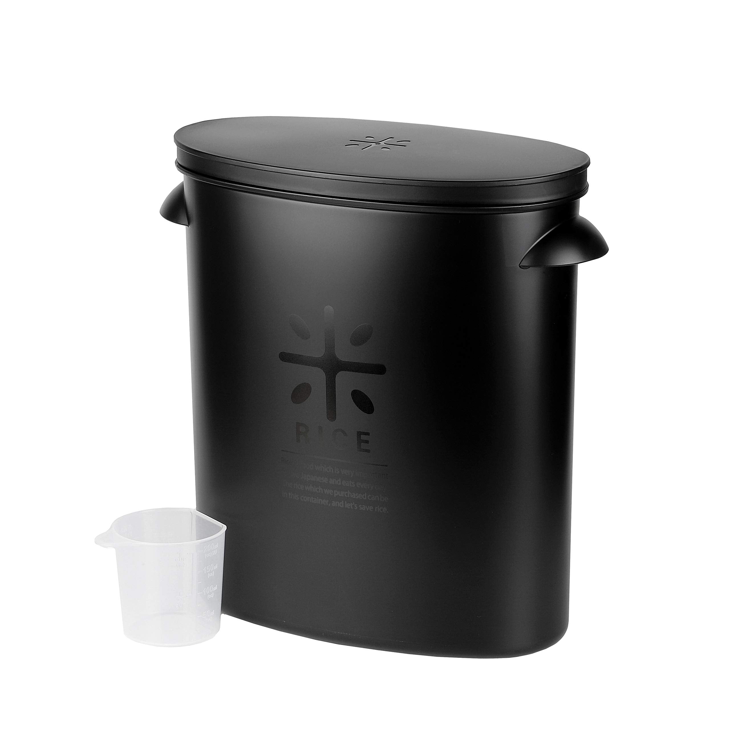 Pearl Metal Kinzoku Rice Bin 5Kg Japan Limited All Black Az5042