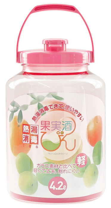 Takeya Momoiro 4.2L Heat-Resistant Sterilizable Boiling Water Fruit Sake Bottle R Type - Japan