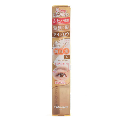 Canmake 3Way Slim Shade 02 Eyeliner Ash Brown 0.72ml