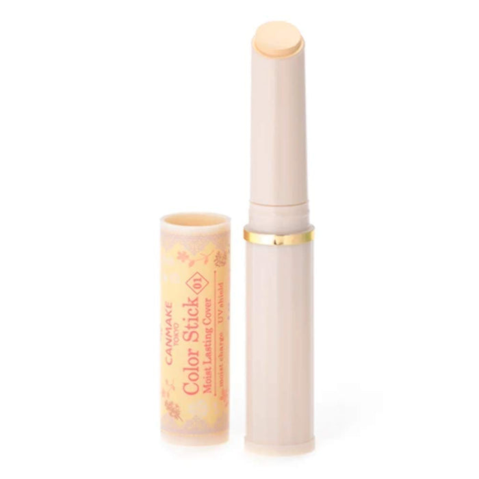 Canmake Color Stick 01 Yellow Beige | Long-Lasting Moist Cover 2.4G