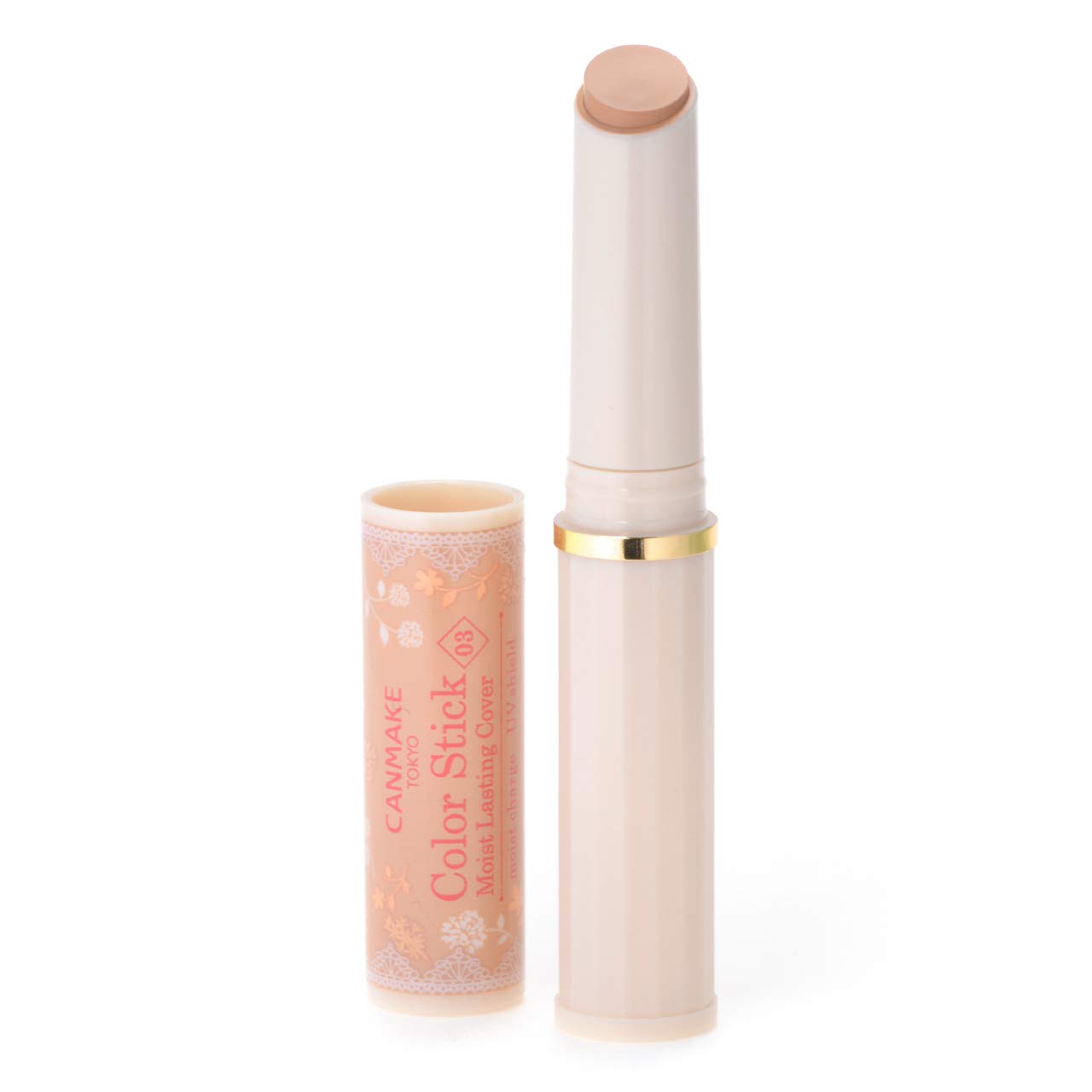 Canmake Moist Lasting Cover Color Stick 03 Beige Ocher 2.4g Long-lasting