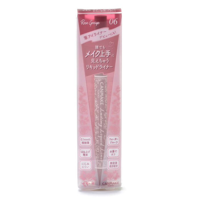 Canmake Lasting Liquid Liner 06 Rose Greige 0.5ml - Japanese Serum Eyeliner