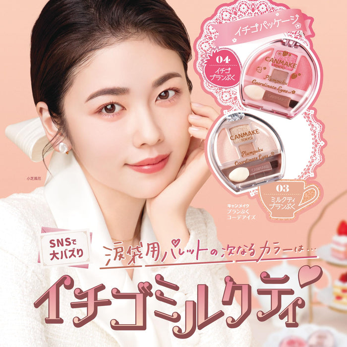 Canmake Plan Puku Corde 04 Strawberry Eye Shadow 1.3G Tear Bag and Shadow Pink Red