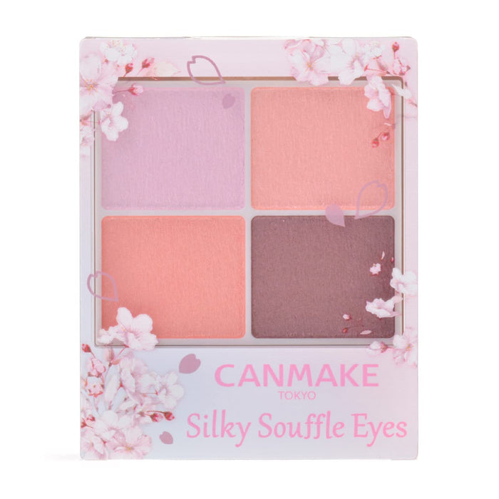 Canmake Silky Flare Eyes 4-Color Powder Blossom Shower Coral Pink 4.0g Transparent Gloss