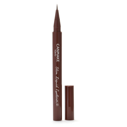Canmake Slim Liquid Eyeliner in 02 Brown Long-Lasting Eye Makeup by Canmake