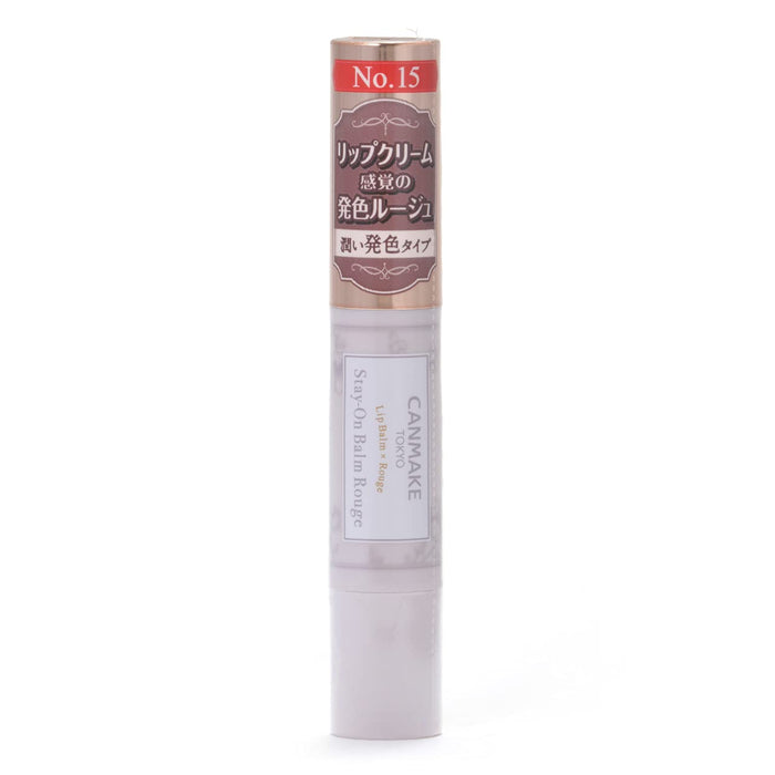 Canmake Stay-On Balm Rouge 15 Elegant Dahlia Shade Long-Lasting 2.8G