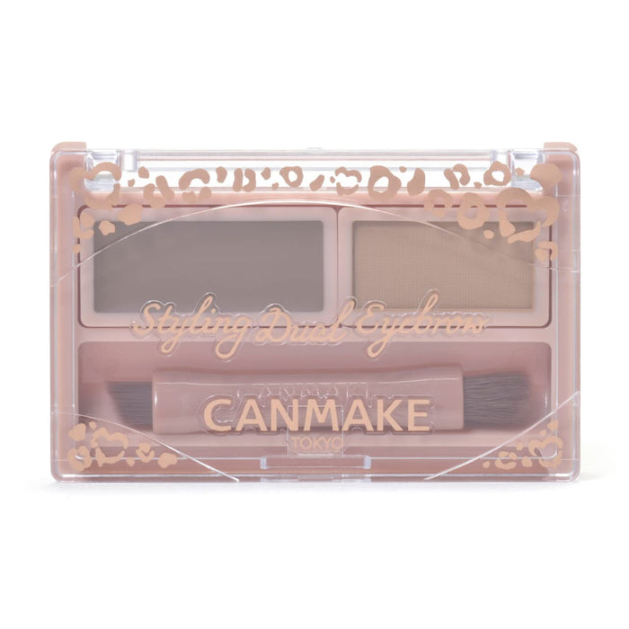 Canmake Styling Dual Eyebrow 01 Natural Brown - Wax and Powder Base for Soft 3D Brows