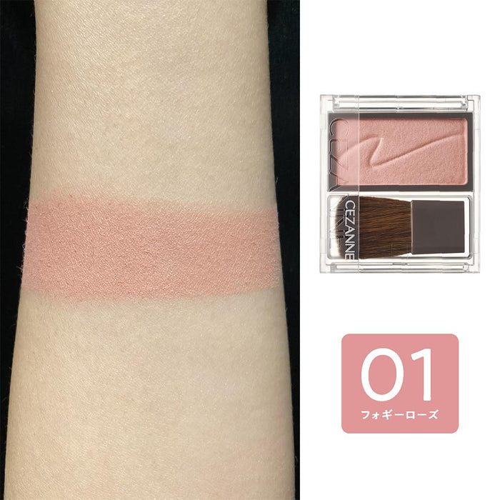 Cezanne Cheek Blush 01 Foggy Rose Pink 2.2G Color-Blending for Natural Glow