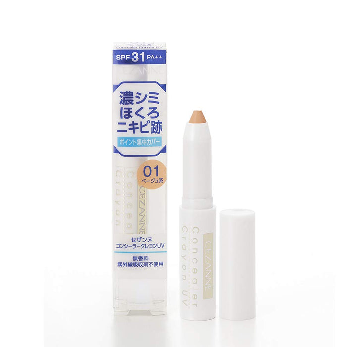Cezanne Concealer Crayon UV 01 Beige 1.8g - Flawless Skin Makeup Product