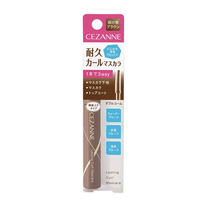 Cezanne Durable Curl Brown Mascara 02 - Long Fiber 5.0G Smudge-Resistant