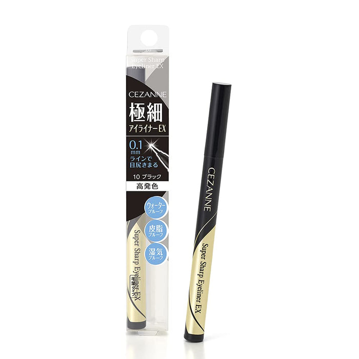 Cezanne Extra Fine 10 Black Liquid Eyeliner 0.48ml Waterproof and High Color