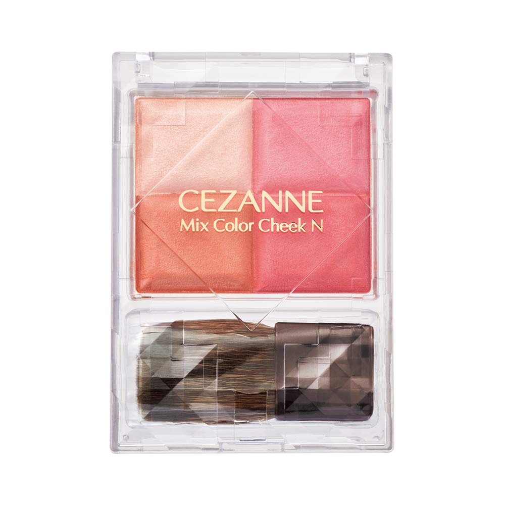 Cezanne Pure Coral 7.1g Multi-Color Gradation Cheek Powder with Brush
